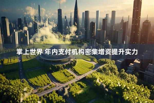 掌上世界 年内支付机构密集增资提升实力